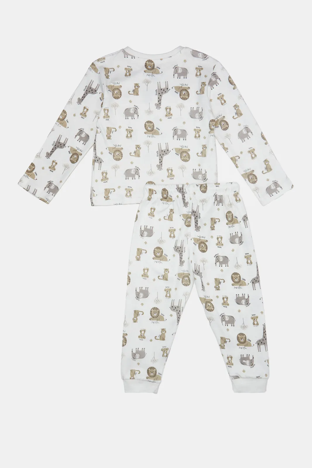 Infant Boys Cream Lion Printed Pyjama Set (2 Piece)