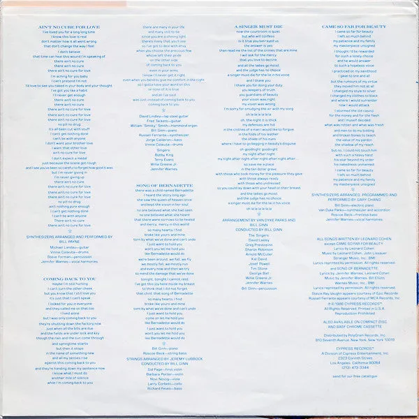 Jennifer Warnes - Famous Blue Raincoat (The Songs Of Leonard Cohen) (LP, Album, SRC) (NM or M-)