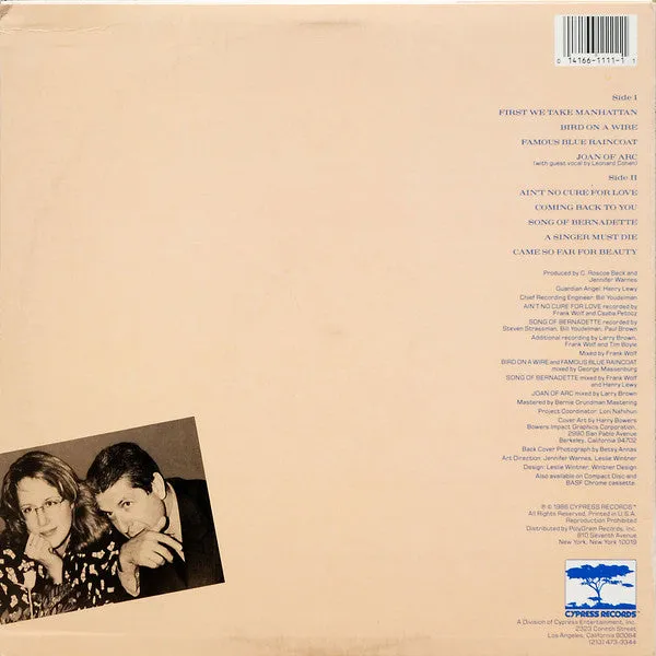 Jennifer Warnes - Famous Blue Raincoat (The Songs Of Leonard Cohen) (LP, Album, SRC) (NM or M-)