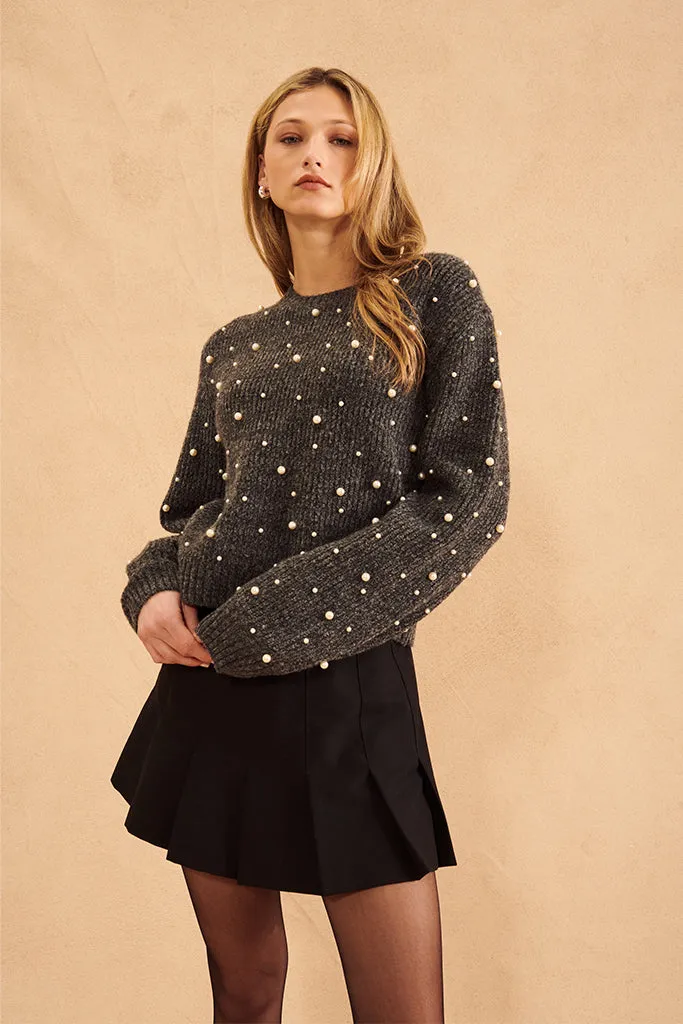 John   Jenn - Augustus Sweater - Bejewled Granite