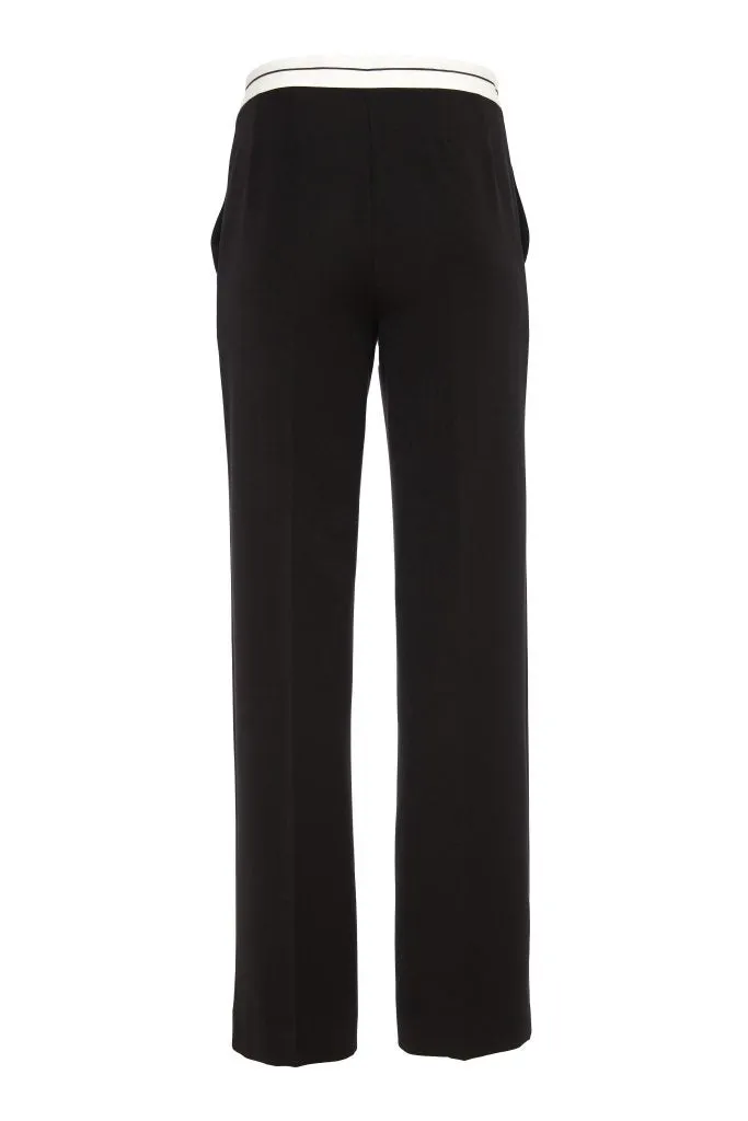 Kate Cooper Black classic trousers with contrast waist band Kcaw24148