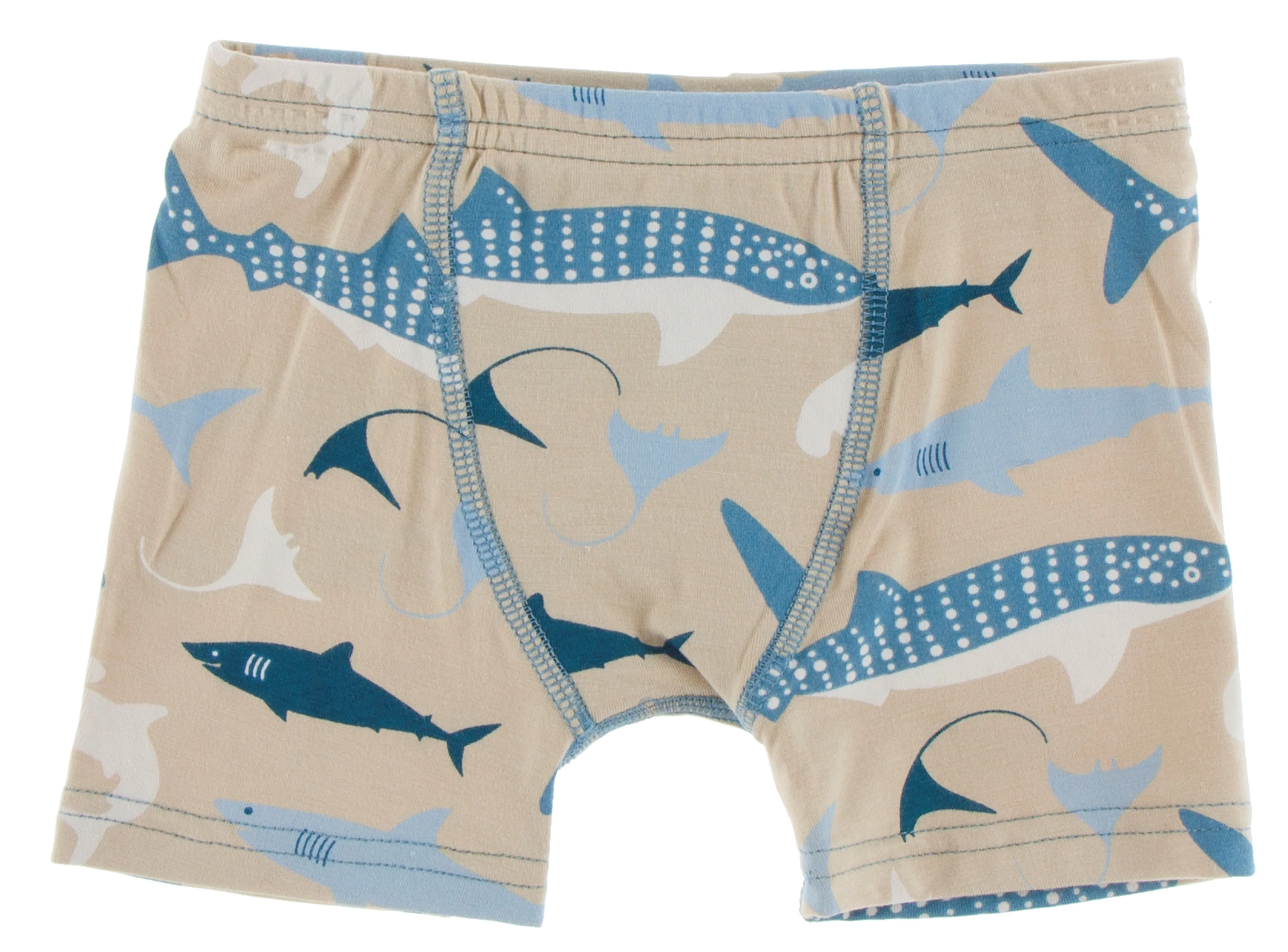 KicKee Pants Blue Moon Sea Otter & Burlap Sharks Boxer Briefs Set