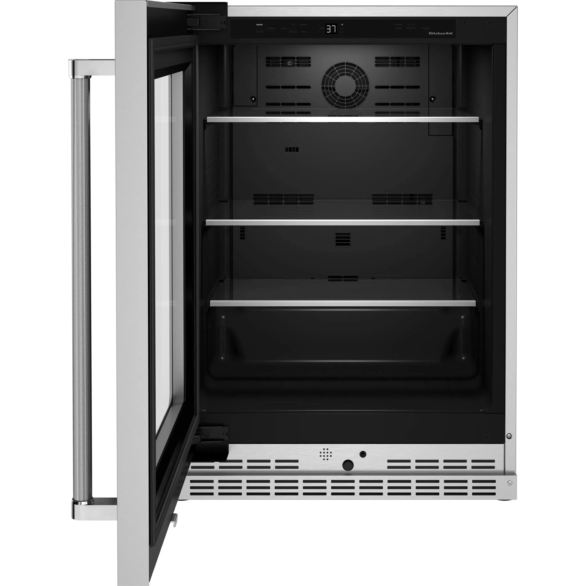 KitchenAid  24" Undercounter Refrigerator with Glass Door and Shelves with Metallic Accents (KURL314KSS)