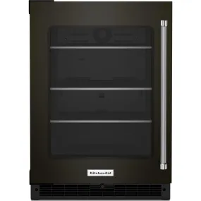 KitchenAid  24" Undercounter Refrigerator with Glass Door and Shelves with Metallic Accentsand with PrintShield Finish (KURL314KBS)