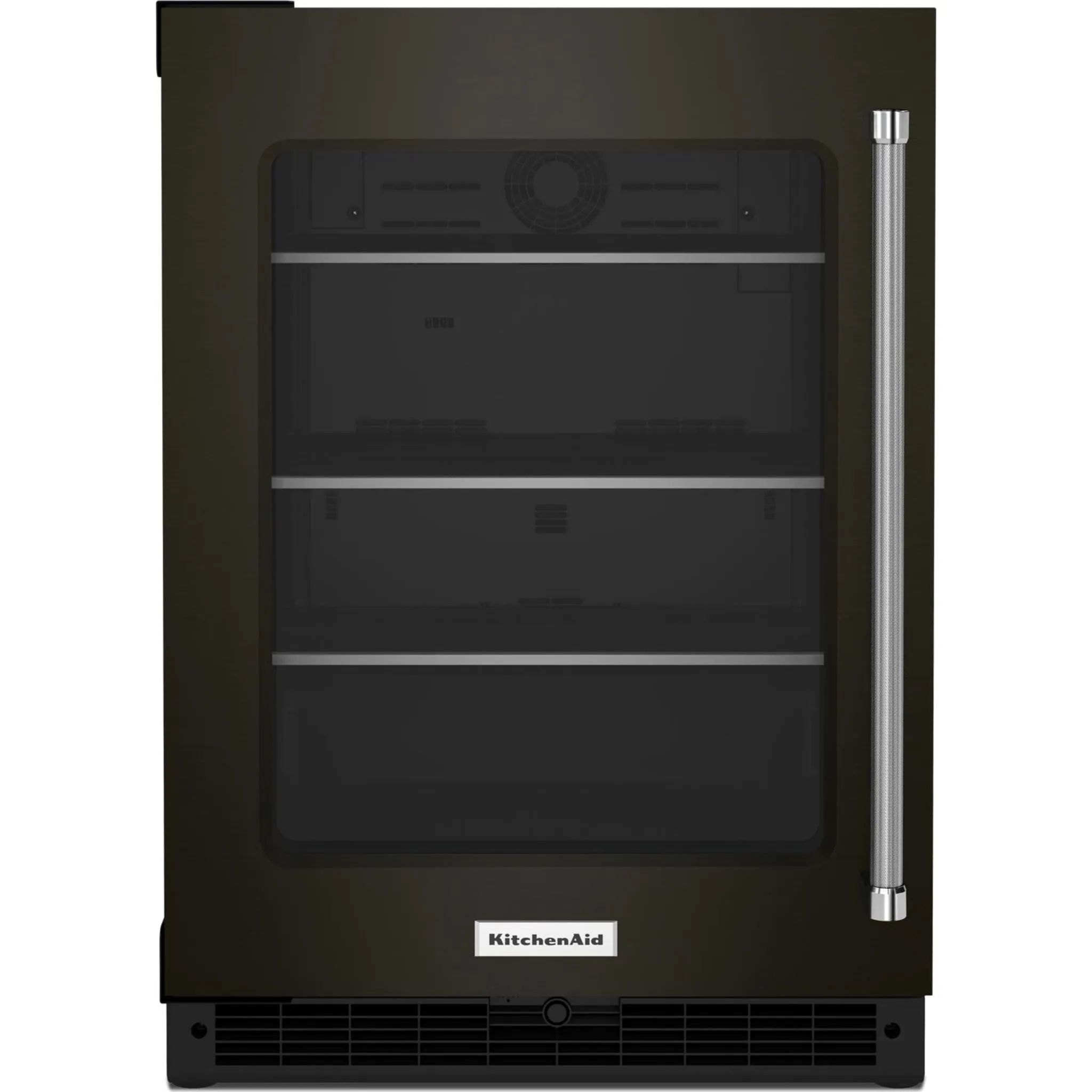 KitchenAid  24" Undercounter Refrigerator with Glass Door and Shelves with Metallic Accentsand with PrintShield Finish (KURL314KBS)