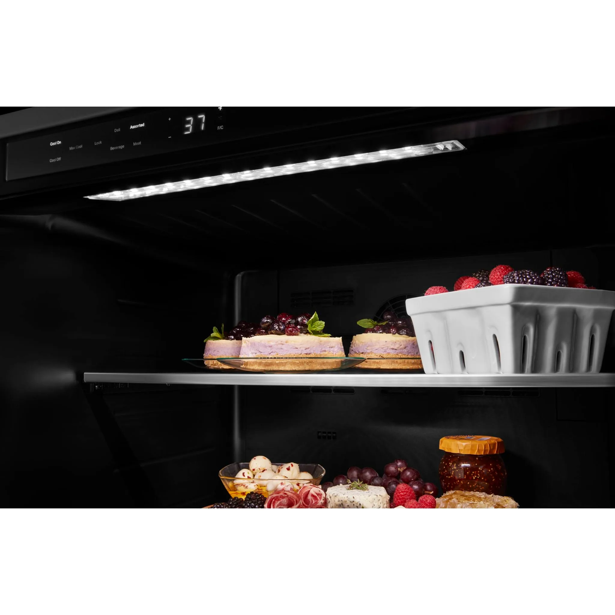 KitchenAid  24" Undercounter Refrigerator with Glass Door and Shelves with Metallic Accentsand with PrintShield Finish (KURL314KBS)