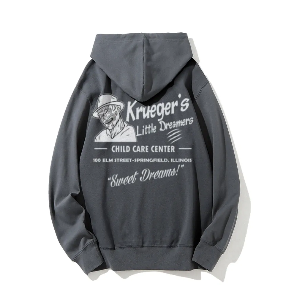 Krueger's Little Dreamers Funny Letter Graphic Pullover With Kangaroo Pocket Hoodies