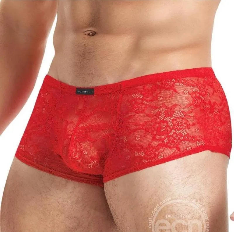 Lace King Lace Trunks Red