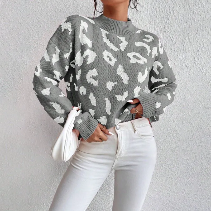 Lana Leopard Print Jacquard Jumper