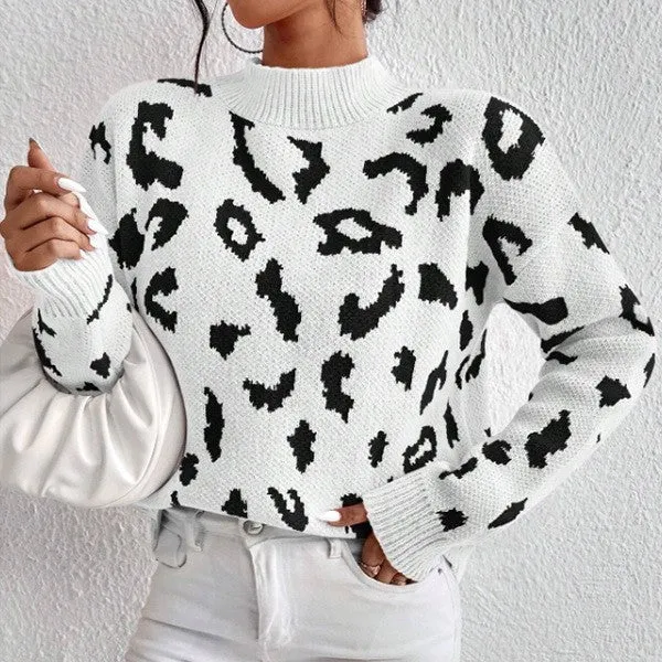 Lana Leopard Print Jacquard Jumper