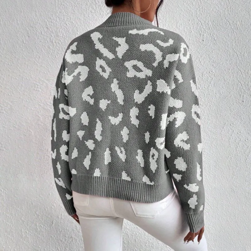 Lana Leopard Print Jacquard Jumper