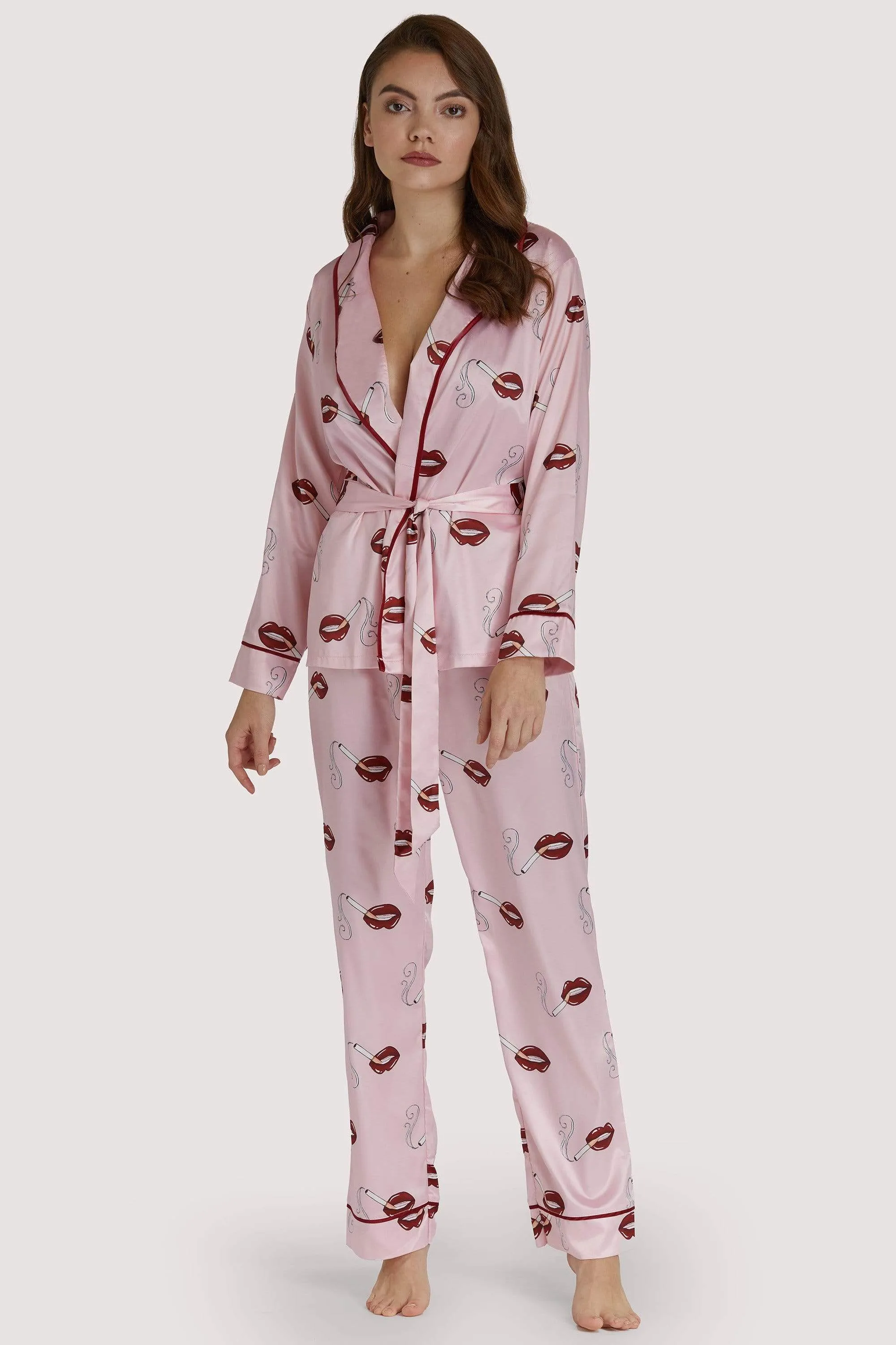 Lip Printed PJ Set