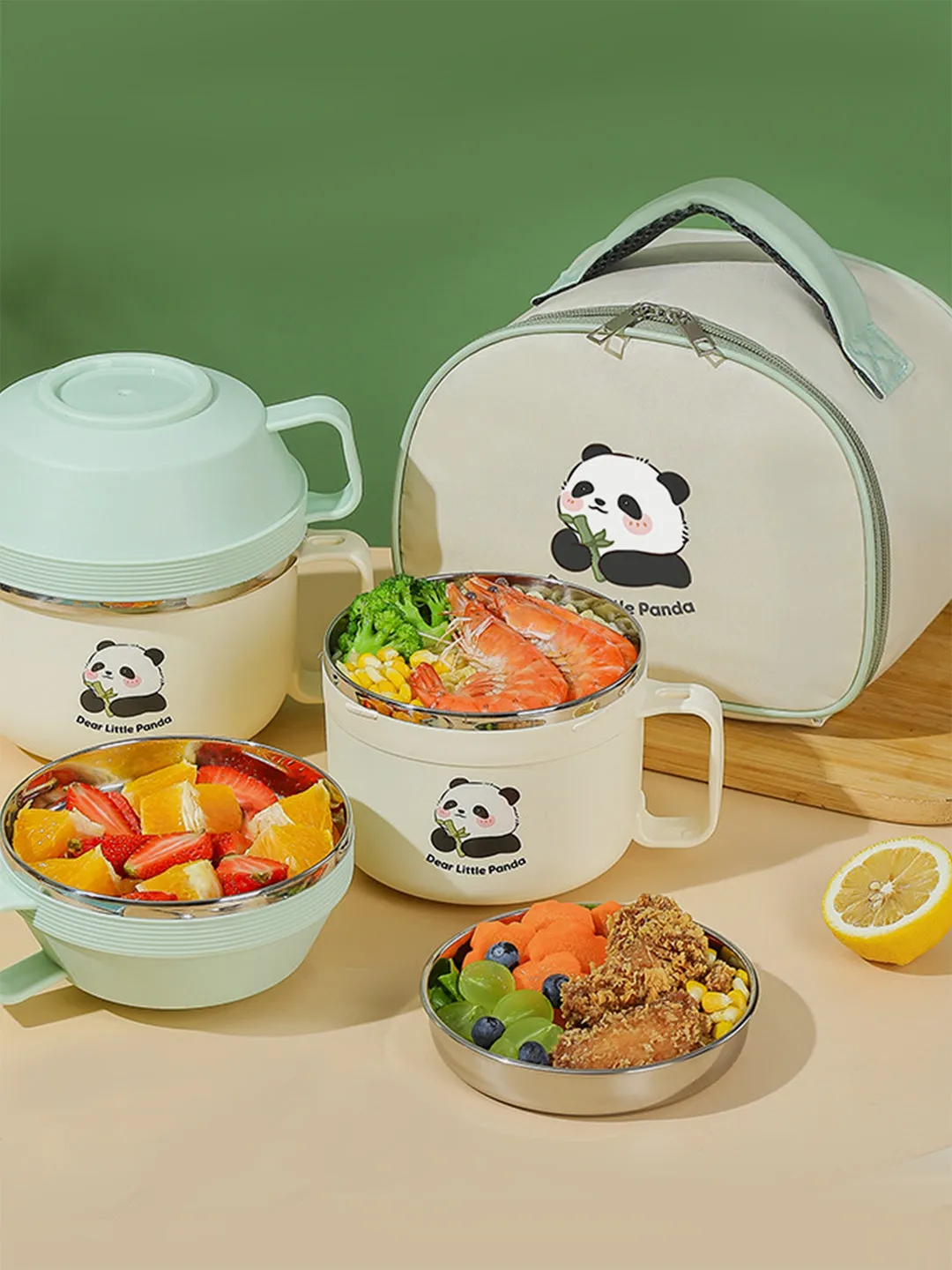 Little Surprise Box Dual Handle Soup /Noodles Lunch Box with matching Cover