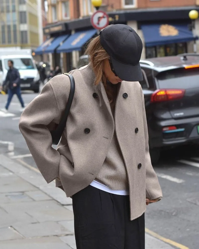 LuxeWool | Elegant Wool Oversized Fashion Coat