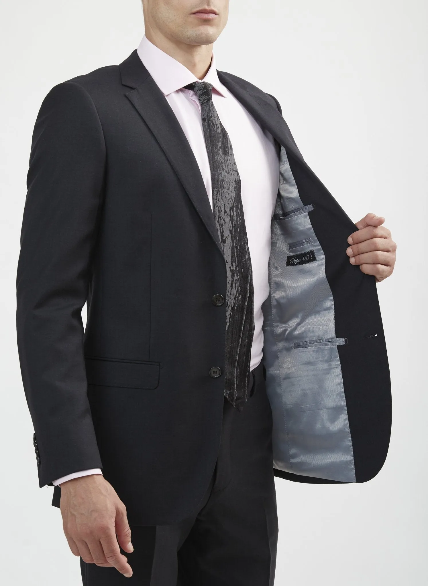 Luxurious 100% Super Fine Italian Wool Charcoal Grey Pant