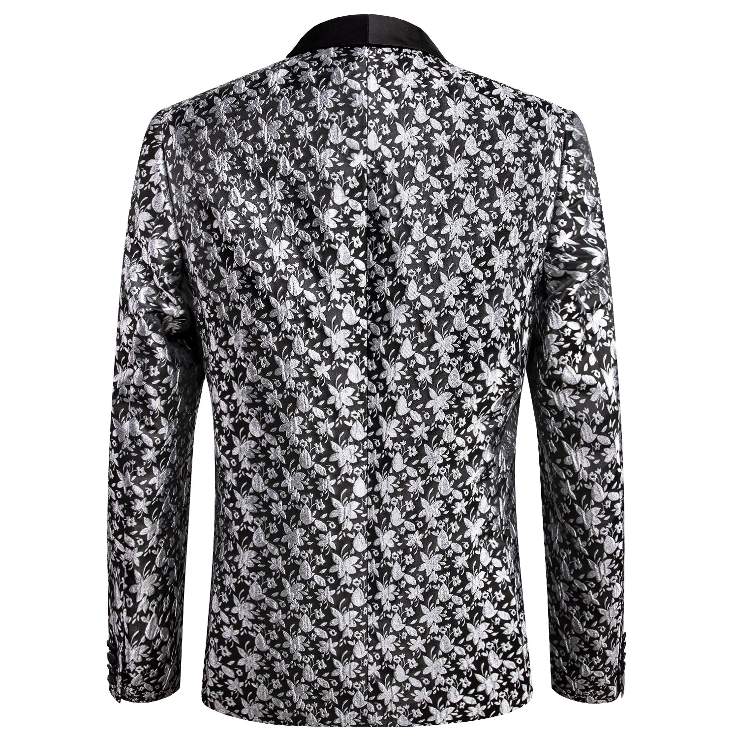 Luxury Black Grey Floral Men's Suit Set