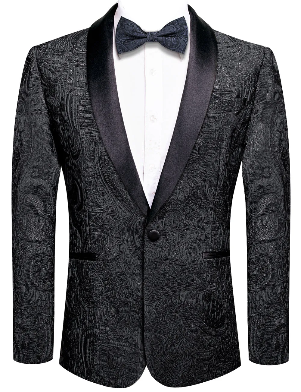 Luxury Black Paisley Men's Suit Set