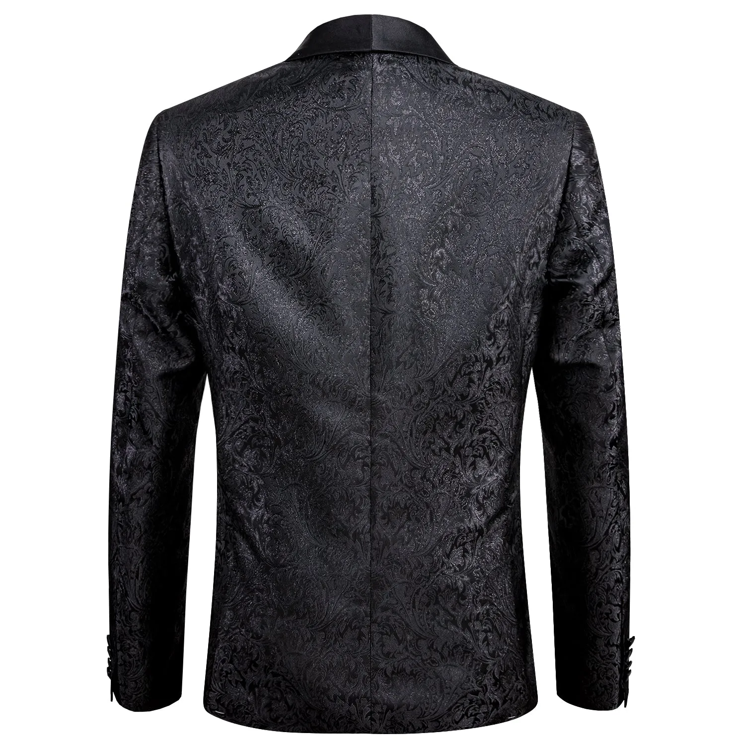 Luxury Black Shinning Floral Men's Suit Set