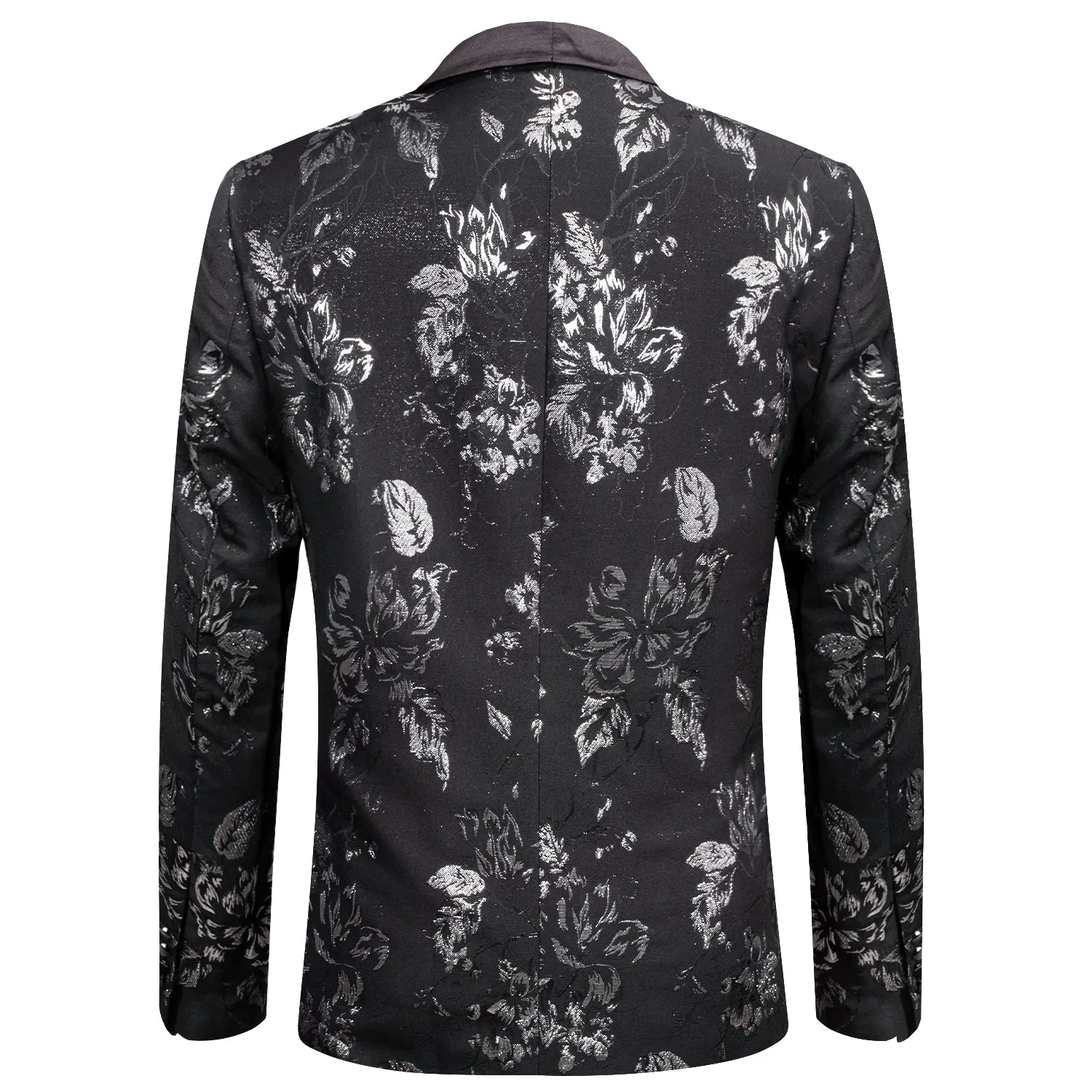 Luxury Black White Floral Men's Suit Set