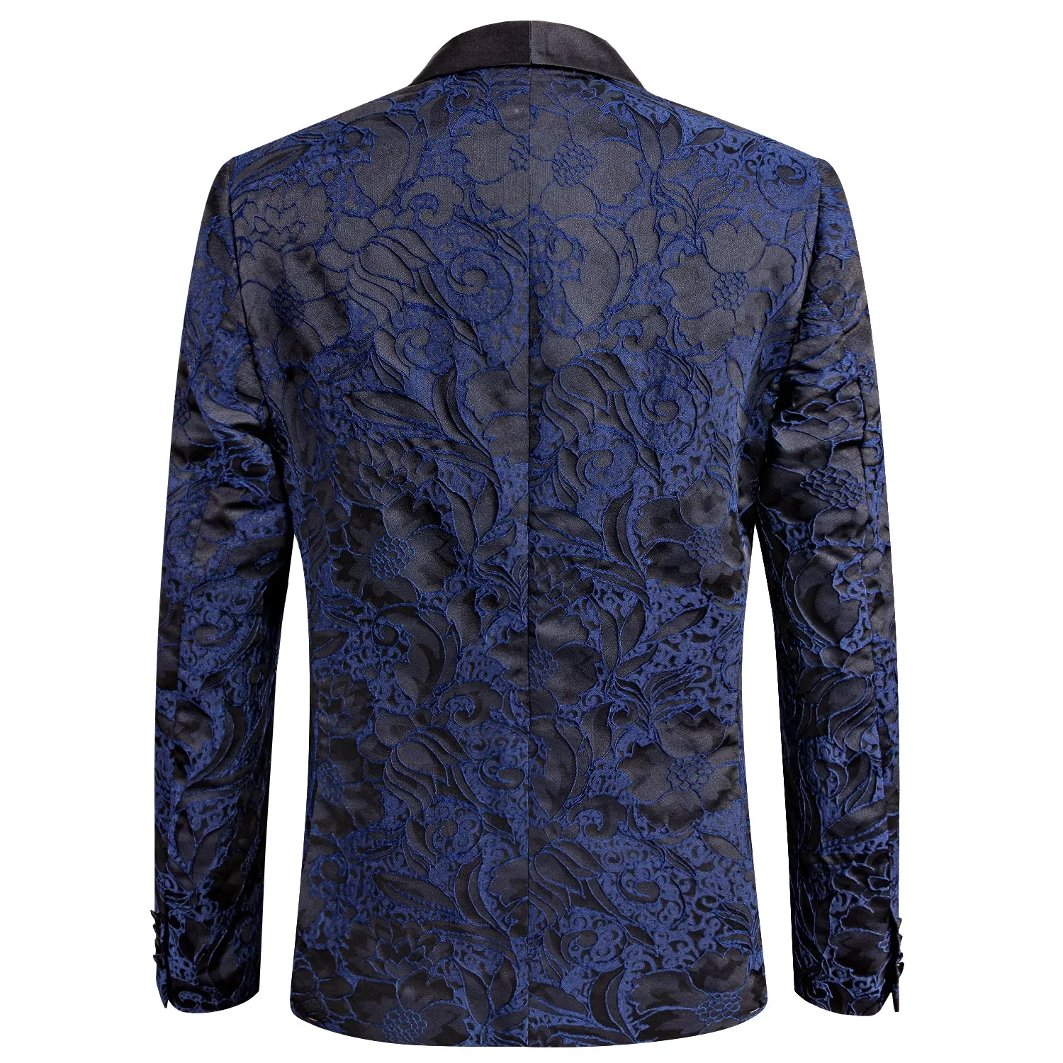 Luxury Blue Black Floral Men's Suit Set