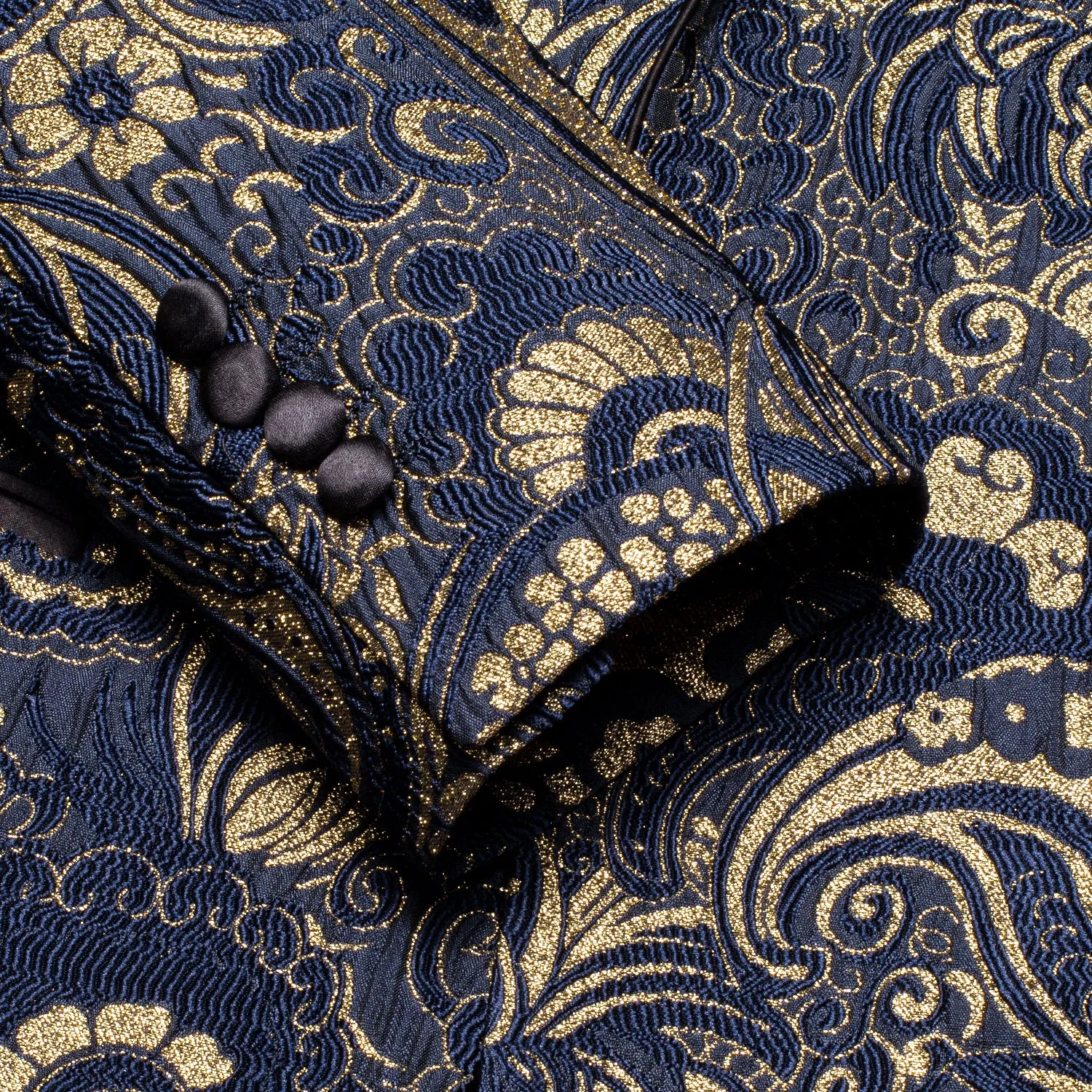 Luxury Navy Blue Floral Men's Suit Set