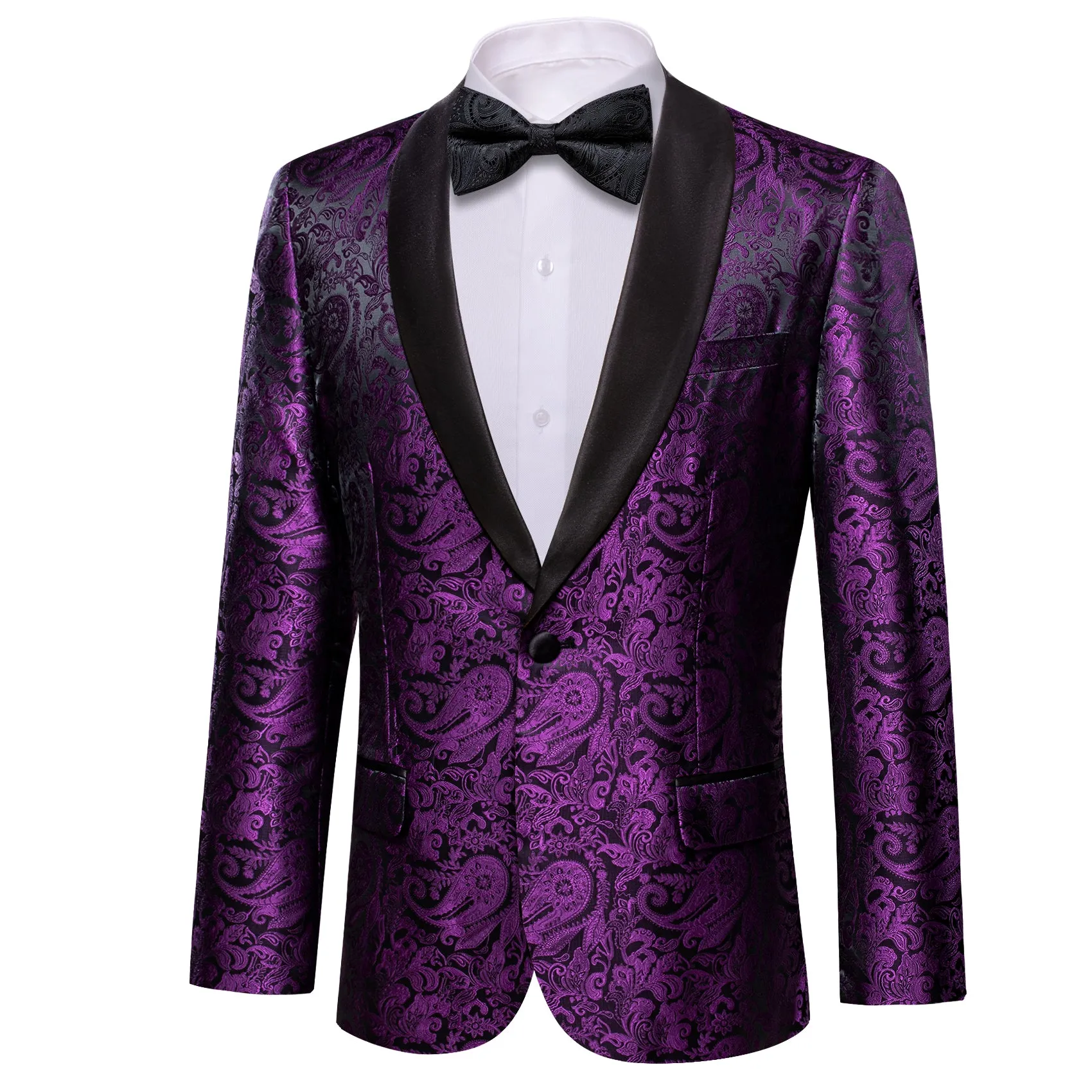 Luxury Purple Paisley Men's Suit Set