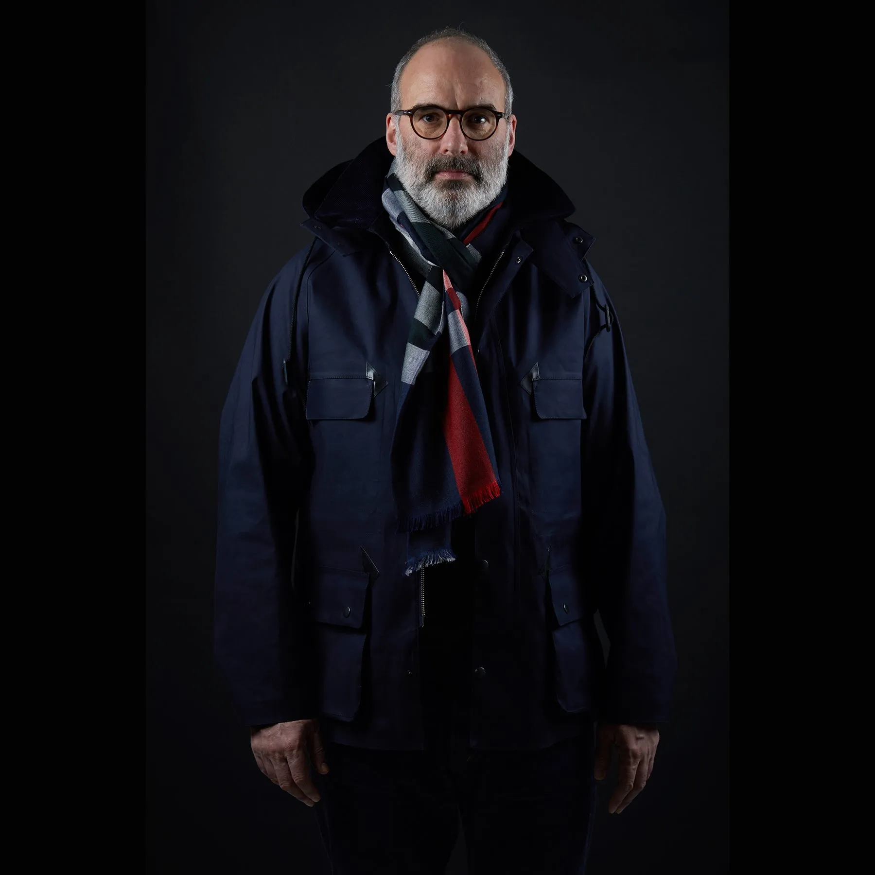 Mackintosh Anstruther Bonded Cotton Field Jacket in Navy