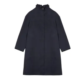 Mackintosh Women's Watten Bonded Cotton Hooded Raincoat in Navy