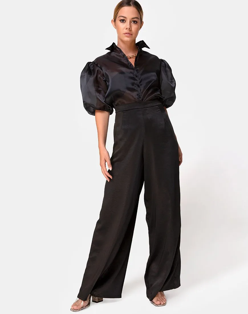 Mara Trouser in Satin Black