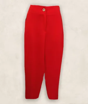 Marie Mero Red Berry Crepe Tapered Trousers UK 16 EU 44 US 12 BNWT