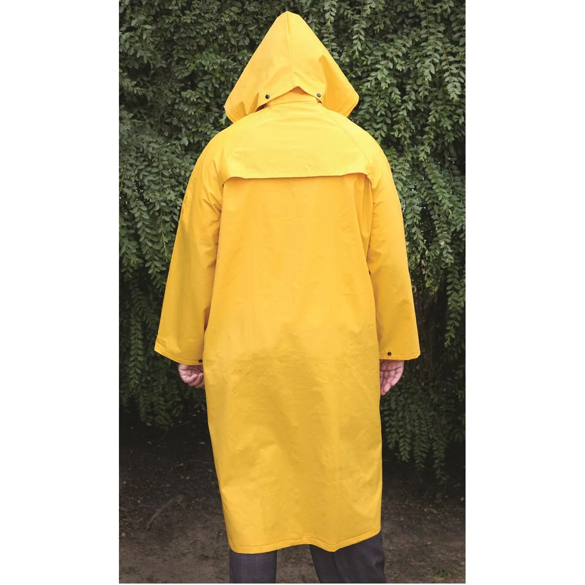 MCR Safety Classic Series 49" Waterproof Detachable Hood Raincoat - Yellow - 200C