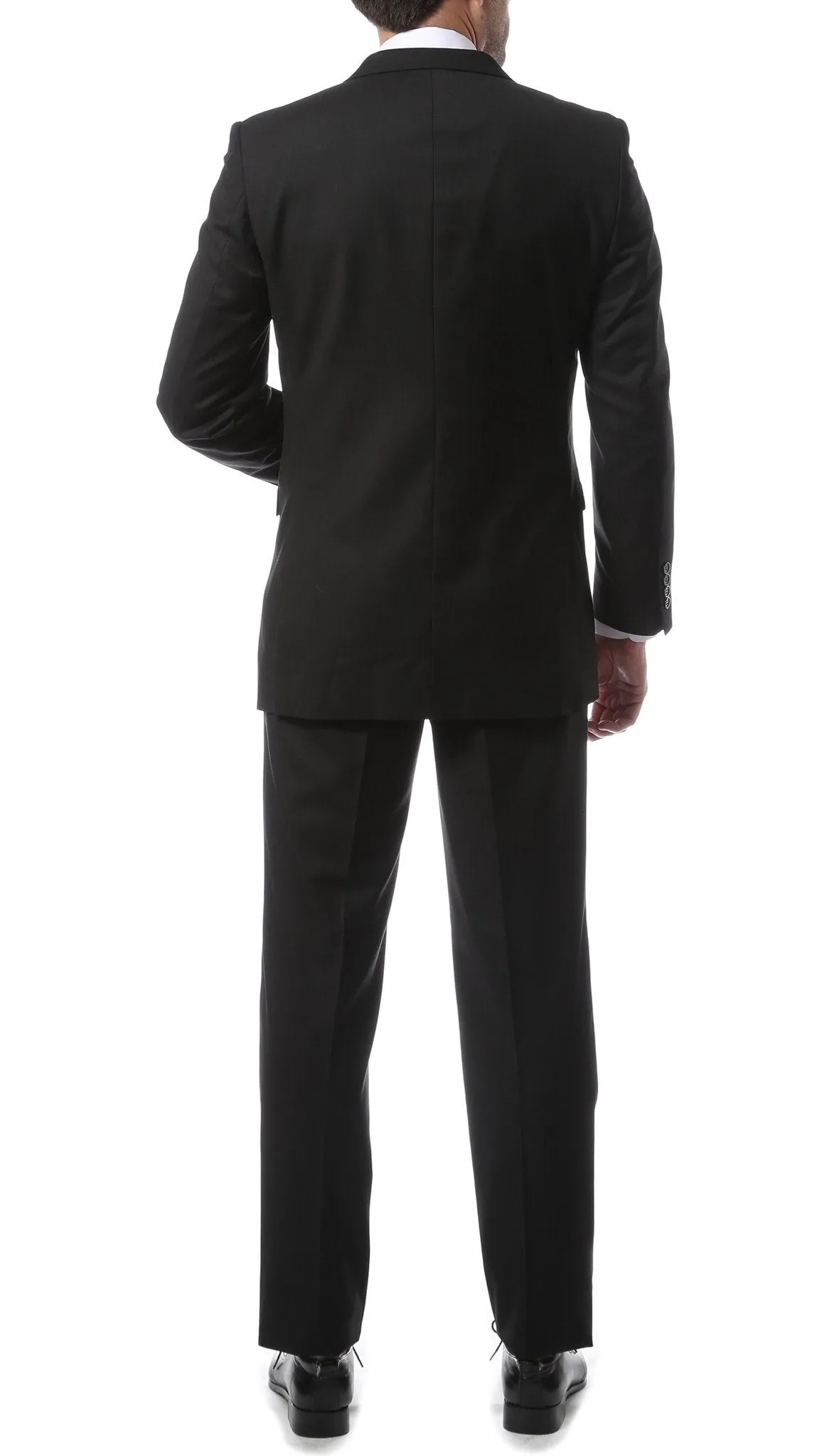 Mens 2 Button Black Regular Fit Suit