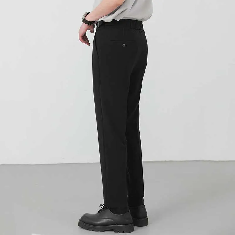 Men's British Business Casual Slim Drape Straight Trousers