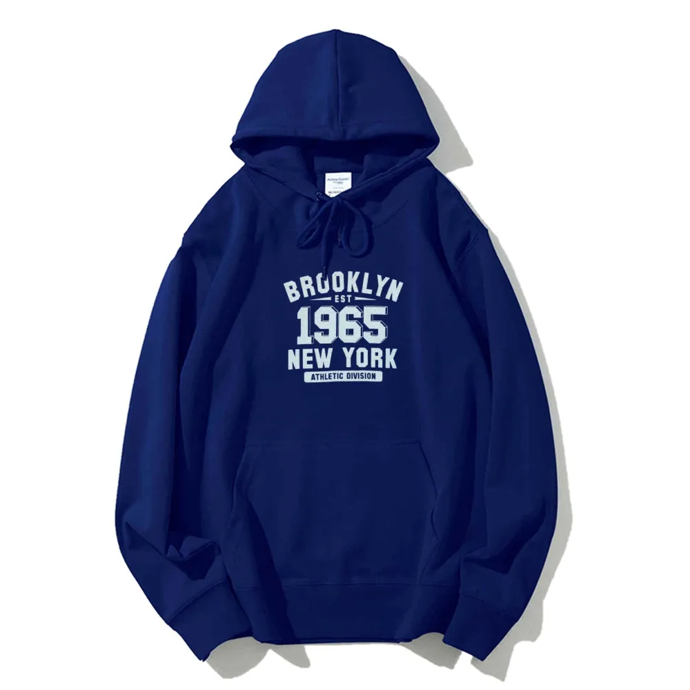 Mens Brooklyn New York City Letter Graphic Pullover Hoodies