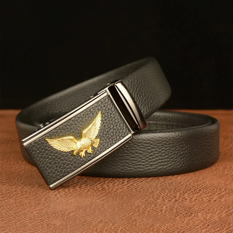 Men's Business Eagle Hawk Automatic Buckle Leather Belt