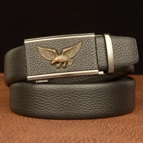 Men's Business Eagle Hawk Automatic Buckle Leather Belt