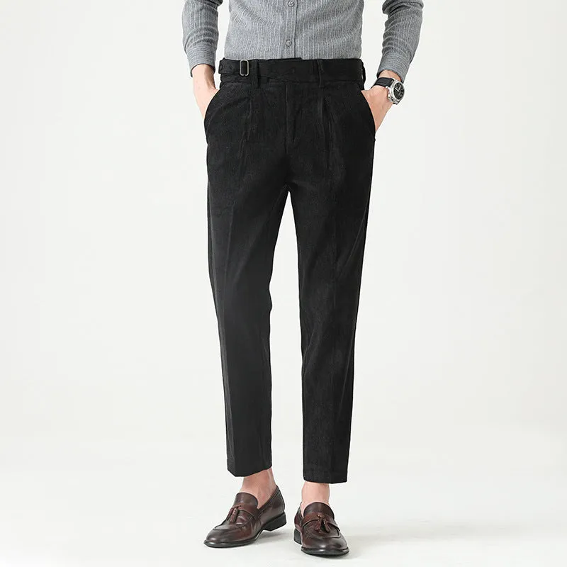 Men's Business Slim Corduroy Straight Trousers