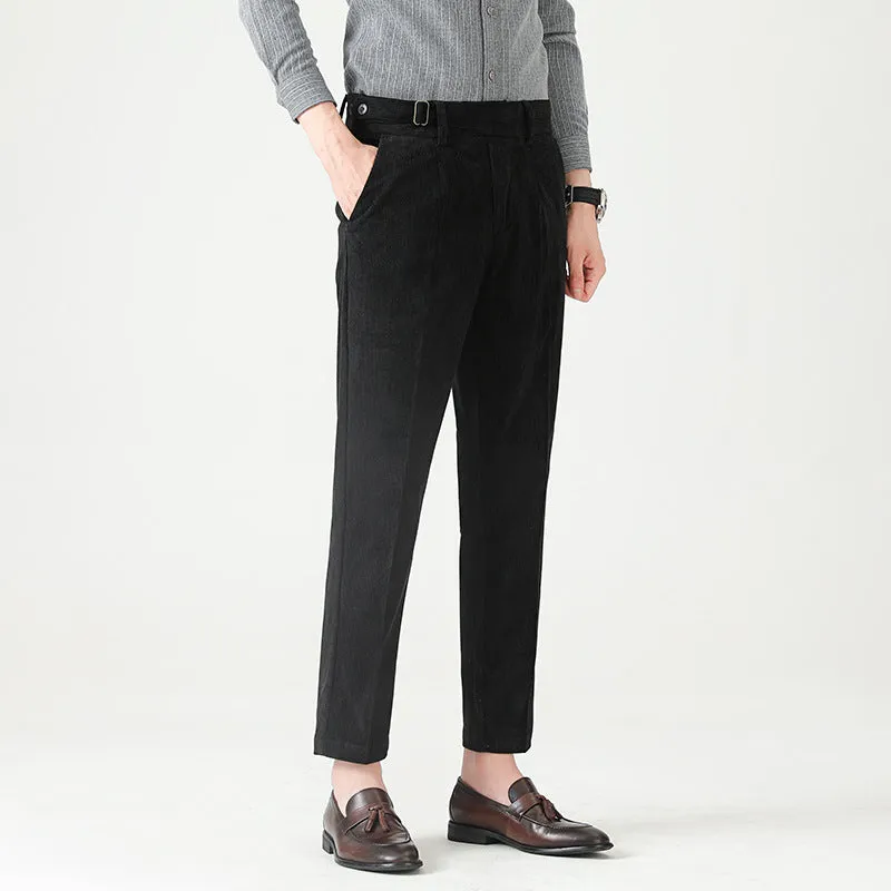 Men's Business Slim Corduroy Straight Trousers