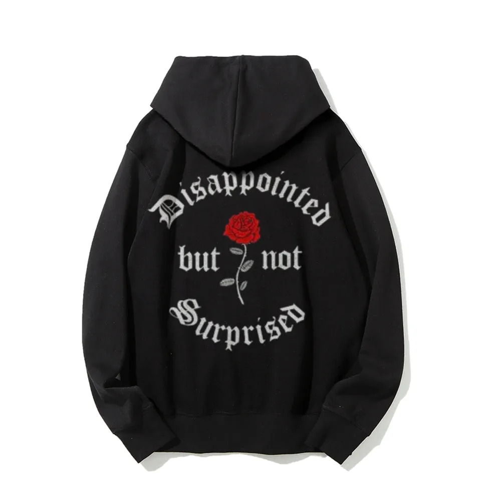 Mens DISAPPOINTED BUT NO SURPRISE Skull Graphic Pullover Hoodies