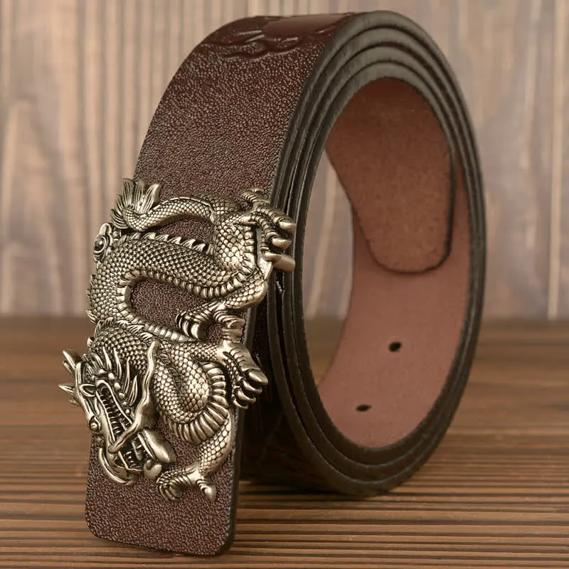 Men's Flying Dragon Luxury Cowskin Leather Belt