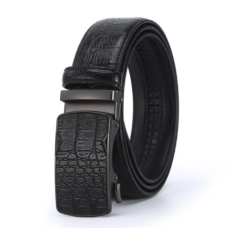 Men's Luxury Crocodile Skin Pattern Leather Belt