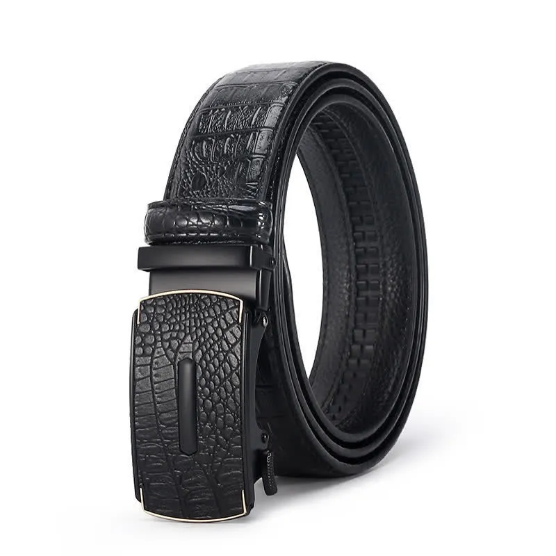 Men's Luxury Crocodile Skin Pattern Leather Belt