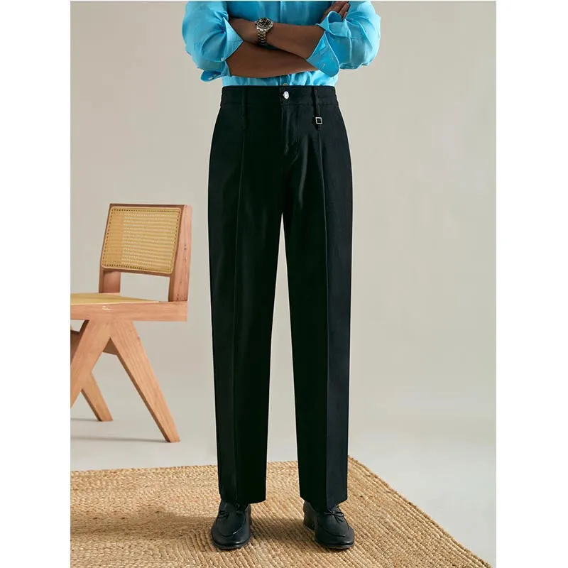 Men's Straight Loose Autumn and Winter Casual Business Wide Leg Trousers