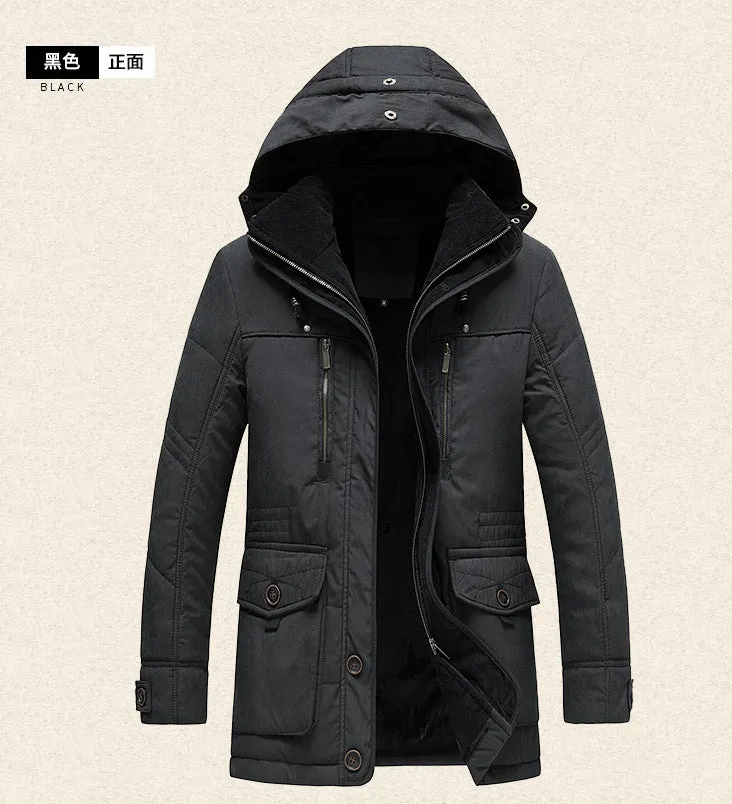 Men's Winter Fleece Jacket Parka Thick Thermal Coat