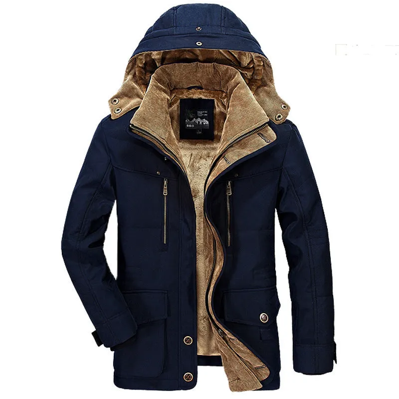 Men's Winter Fleece Jacket Parka Thick Thermal Coat