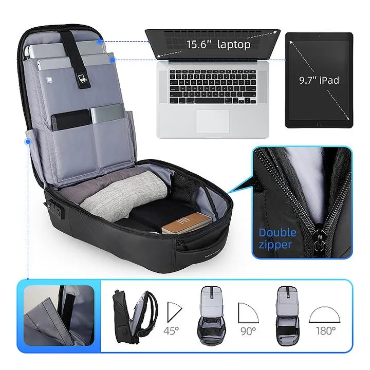 Modern: Anti-Theft & Water-Repellent Laptop Backpack with USB Charging