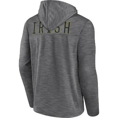 NCAA Notre Dame Fighting Irish Men's Back Logo Heathered Gray Hoodie - S