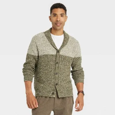 New - Men's Shawl Collared Sweater Cardigan - Goodfellow & Co Green M