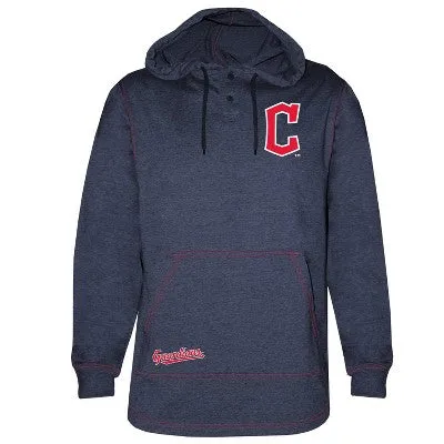 New - MLB Cleveland Guardians Men's Henley Hooded Jersey - L