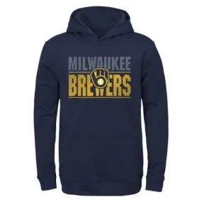 New - MLB Milwaukee Brewers Boys' Poly Hooded Sweatshirt - XS